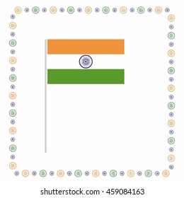 Creative Indian Independence Day, Tri Color India Freedom Day Background. 15th August Sale banner template. Ashoka banner with flag. vector illustration