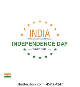 Creative Indian Independence Day, Tri Color India Freedom Day Background. 15th August Sale banner template. creative label design. vector illustration