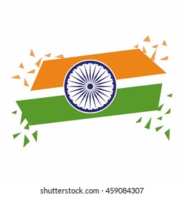 Creative Indian Independence Day, Tri Color India Freedom Day Background. 15th August Sale banner template. Confetti background. vector illustration