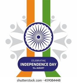 Creative Indian Independence Day, Tri Color India Freedom Day Background. 15th August Sale banner template. Social poster template. vector illustration