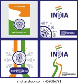 Creative Indian Independence Day, Tri Color India Freedom Day Background. 15th August Sale banner template. creative tri color background set. vector illustration