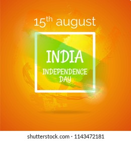 Creative Indian National Flag colour background with Ashoka Wheel, Elegant Poster, Banner or Flyer design for 15th August, Happy Independence Day celebration.