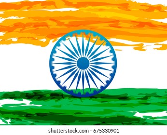 Kreative indische Nationalflagge Design für Happy Independence Day und Republik Day Feier.