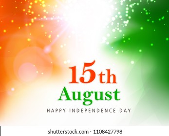 Creative Indian Tri Color Shiny Abstract Background for India Independence Day.