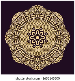Diseño creativo indio vectorial mandala para tarjetas de invitación y adorno.