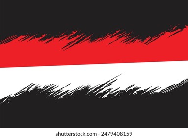Creative Indonesia country grungy brush flag for independence day