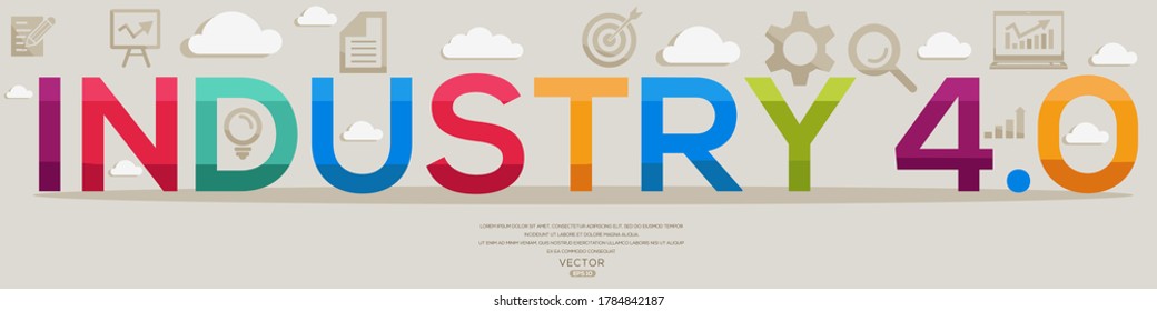Creative (Industry 4.0) Design,letters and icons,Vector illustration.	
