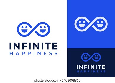 Plantilla de promoción de marca de diseño de logotipo de relación de equipo con sonrisa infinita creativa