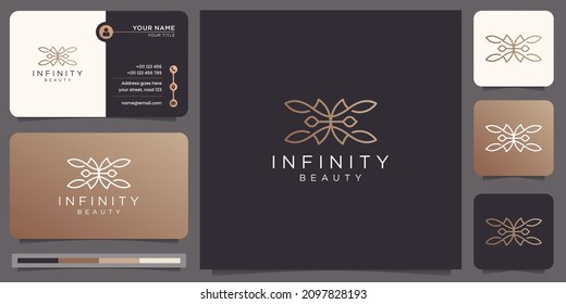 creative of infinity beauty logo design with abstract linear design, balance shape, line art style.