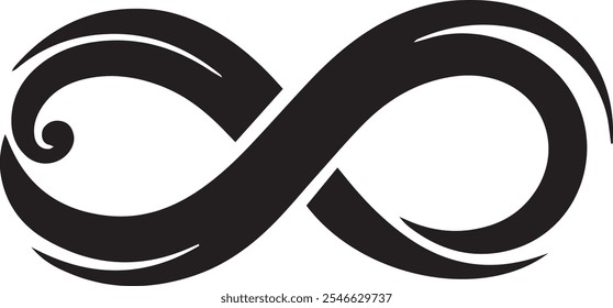 Creative Infinity Logo Schwarz-Weiß Silhouette