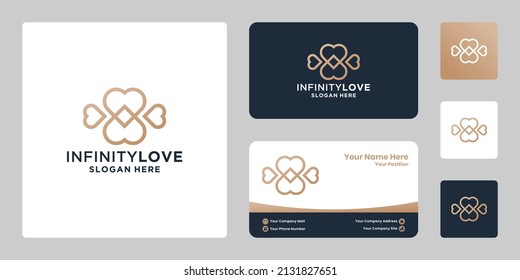 creative infinity love logo design. love with infinity concept combine.