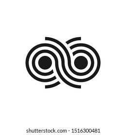 Creative infinity sign logo design vector with eyes shape illustration template