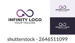 Creative infinity symbol with arrow design. Represents movement. progress. and continuity. Isolated vector logo perfect for go icons. start-ups branding. tech identity. and modern visual concepts.