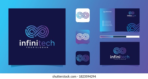 Creative Infinity Tech Line. Modern Infinity Logo Design And Business Card