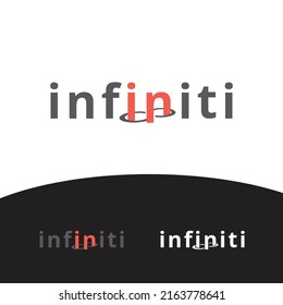 creative infinity word mark with infinity symbol in the bottom and middle of the word
