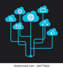 Creative info graphic. Social media network and data summary. Vector illustration