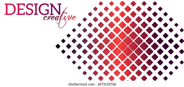 Creative infographic background design featuring a diamond-shaped grid pattern with red to dark purple gradient squares on a clean white backdrop.