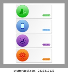 Creative infographic banner set featuring a torn paper style with vibrant colors, icons, and numbering. Ideal for presentations, web, and business use.