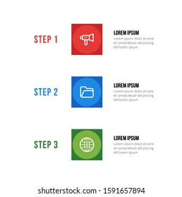 Creative infographic for business data visualization with 3 steps 