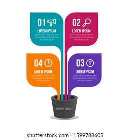 Creative infographic for business data visualization with 4 options and icons