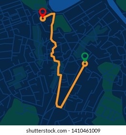 Creative infographic city map navigation for your dashboard concept design. Top and night time view. Vector illustration.