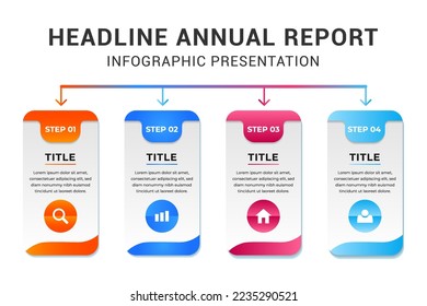 Creative infographic concept vector template illustration. Business infographic with 4 steps concept.
