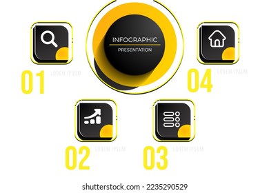 Creative infographic concept vector template illustration. Business infographic with 4 steps concept.