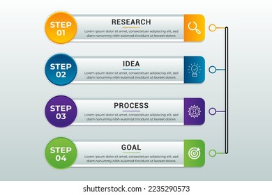 Creative infographic concept vector template illustration. Business infographic with 4 steps concept.