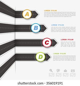 creative infographic design with arrow road elements
