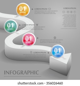 creative infographic design with bending 3d arrow elements