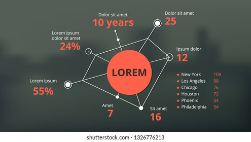 Creative infographic design with blurred background. Vector image.