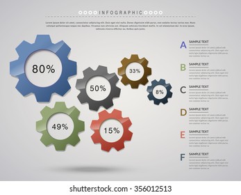 creative infographic design with cog wheel elements