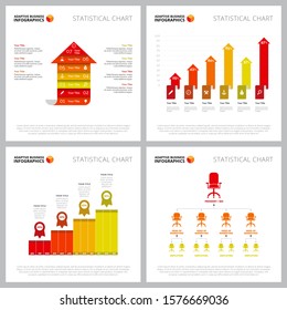 Creative infographic design collection can be used for web design, presentation slide, reports. Business and marketing concept with bar, arrow, flow metaphor charts