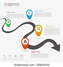 creative infographic design with flat bending arrow 