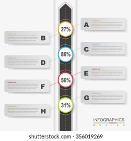 creative infographic design with flat road elements