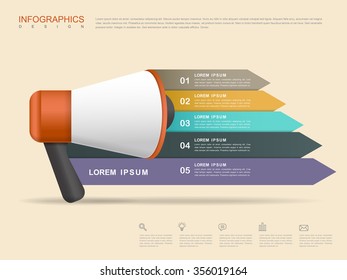 creative infographic design with megaphone and banner elements