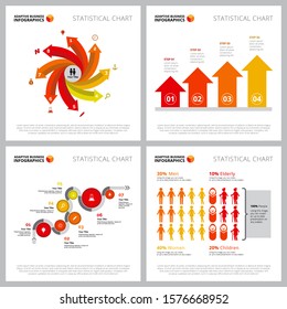 Creative infographic design set can be used for web design, presentation slide, workflow. Business concept with bar, metaphor, arrow charts