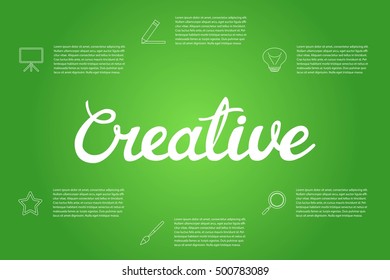 Creative infographic design template with hand lettering calligraphy