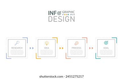 Creative Infographic Design Template with Vector Icons for Business Websites and Brochure Presentations.