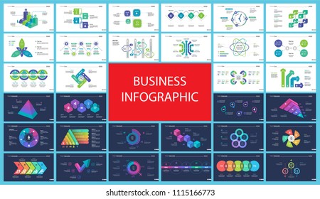 Creative infographic diagrams with geometric elements for project management concept. Can be used for business project, annual report, web design. Process chart, option chart, flowchart, donut diagram