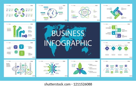 Creative infographic diagrams with geometric elements for project management concept. Can be used for business project, annual report, web design. Process chart, option chart, flowchart, donut diagram