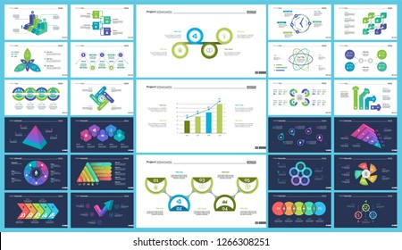 Creative infographic diagrams with geometric elements for project management concept. Can be used for business project, annual report, web design. Process chart, option chart, flowchart, donut diagram
