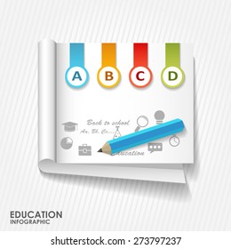 Creative infographic education template with many icons. Abstract Design