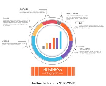 Creative infographic element with colorful statistical graph and bars for your Business.