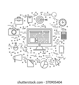 Creative Infographic elements with digital devices for your Business.