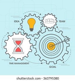 Creative infographic elements on cog wheels for your Business.