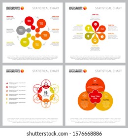 Creative infographic form set can be used for web design, presentation slide, survey. Business and marketing concept with Venn, petal, circle charts