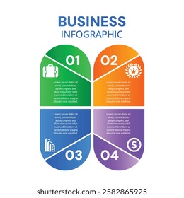 Creative infographic modern 4 step template with icons and business infograph elements design