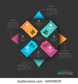 Creative infographic papers with different web symbols for your Business.