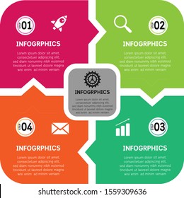 Creative Infographic Presenting 4 Ideas/ Concepts, Easy to Change Yours